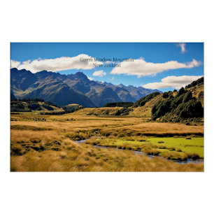 Grüner Wiesenberg/AI generiert, Poster