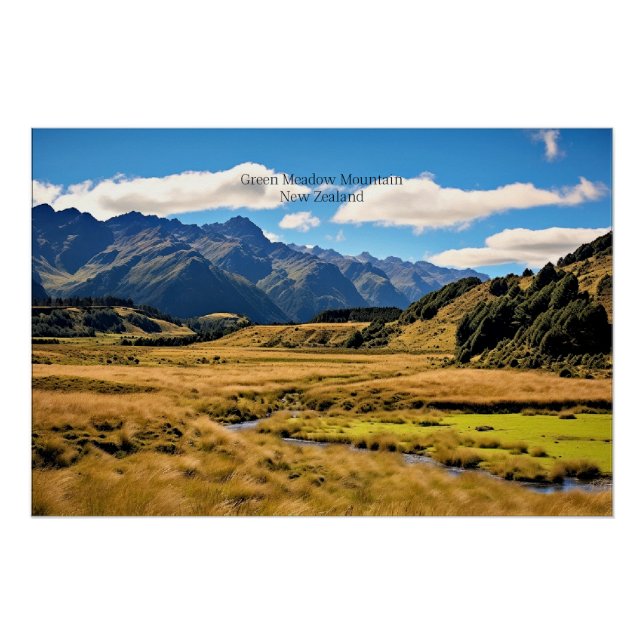 Grüner Wiesenberg/AI generiert, Poster (Vorderseite)