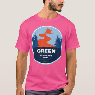 Grüner Wild und Landschaftlicher Fluss T-Shirt
