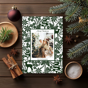 Grüner Winterwald Ein Foto Weihnachtskarte Feiertagskarte