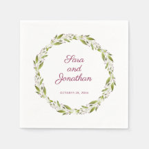 Grüner Wreath mit Burgunder-Blumen Wedding |