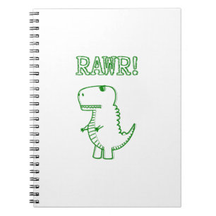 Grüner wütender T Rex Dino Notizblock
