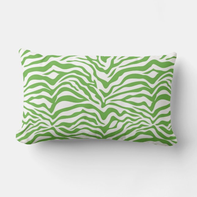 Grüner Zebra-Druck Lendenkissen (Vorderseite)