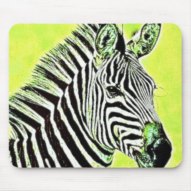 Grüner Zebra-Kopf Mousepad (Vorne)