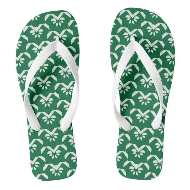 Grüner Zick Flip Flops (Fußbett)