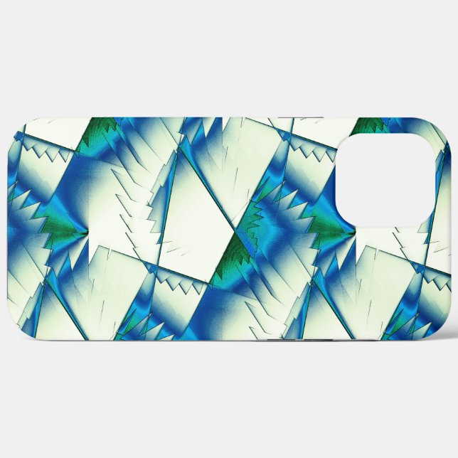 Grüner Zickzack oder Sägen auf intensivem Zyan bis Case-Mate iPhone Hülle (Rückseite (Horizontal))