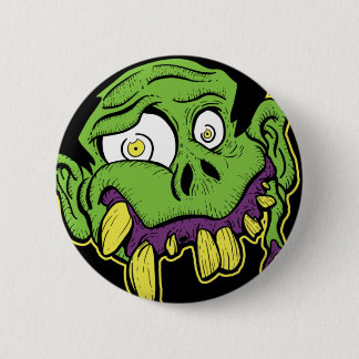 Grüner Zombie-Kopf Button