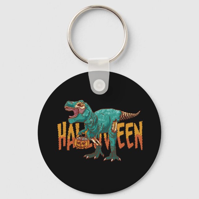 Grüner Zombie Rex Schlüsselanhänger (Vorderseite)