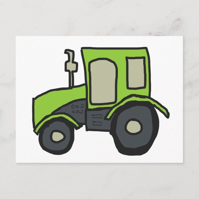 Grüner Zuchttraktor Postkarte (Vorderseite)