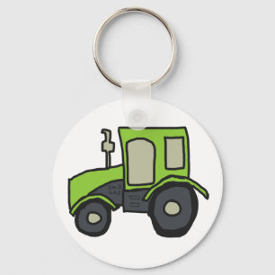Grüner Zuchttraktor Schlüsselanhänger