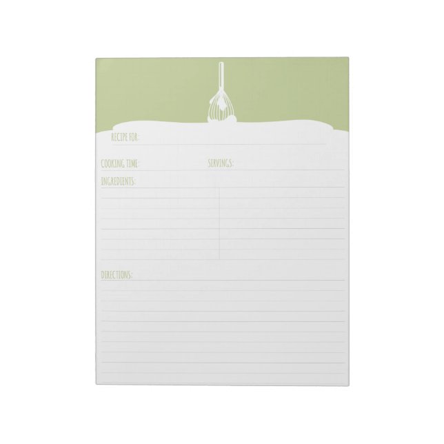 Grüner Zuckerguss Backen Rezept Notepad Notizblock (Rotiert)