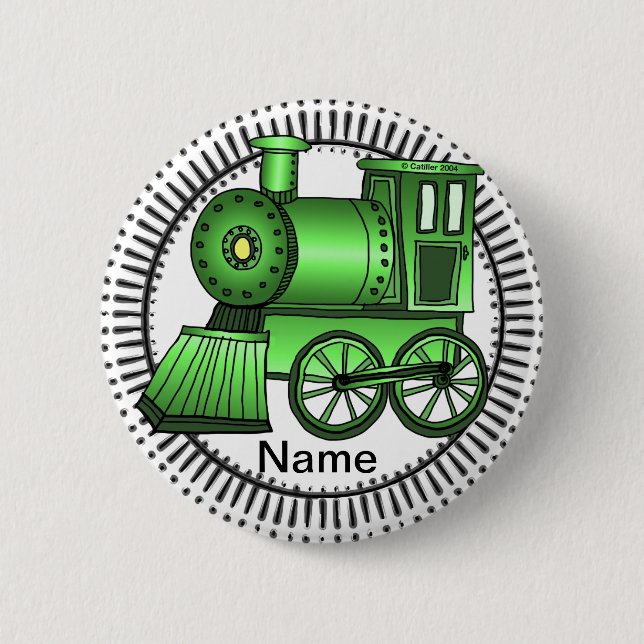 Grüner Zug runder Stift Button (Vorderseite)