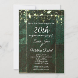 Grünes 20-jähriges Einladungs-Kartendesign Einladung