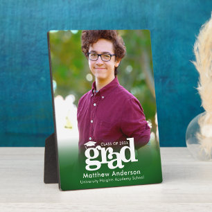 Grünes Abschluss Foto Fett Typografie Minimalistis Fotoplatte