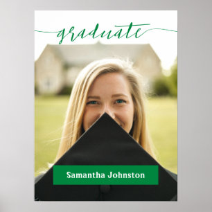 Grünes Abschluss-Skript Modernes Foto Poster