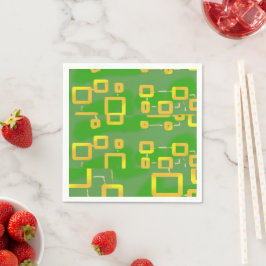 Grünes Abstraktes geometrisches Papier Napkin Serviette