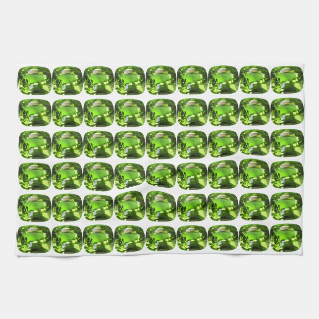 Grünes Abstraktes Muster Geschirrtuch (Horizontal)