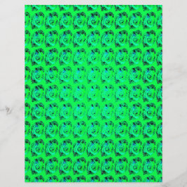 Grünes abstraktes Rosen-Schrappbuchpapier 2-seitig