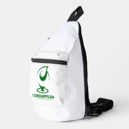 Grünes abstraktes Wassertröpfchen- und Globus-Logo Crossbody Bag