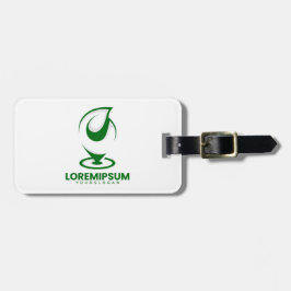 Grünes abstraktes Wassertröpfchen- und Globus-Logo Gepäckanhänger
