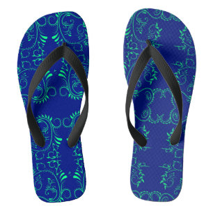 Grünes abstraktes Weinmuster Flip Flops
