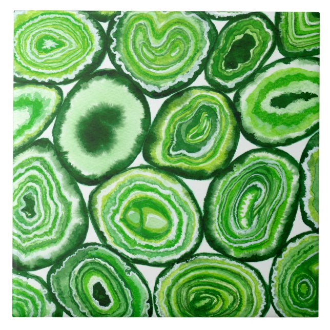 Grünes Agermuster Fliese (Vorderseite)