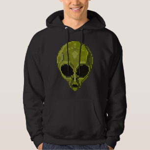 Grünes Alien-Kopf-T-Shirt Hoodie