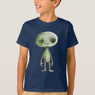 Grünes Alien-Marsianer-Lustiges-Jungen-Shirt T-Shirt