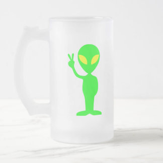 GRÜNES ALIEN MATTGLAS BIERGLAS