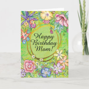 Grünes Alles Gute zum Geburtstag Mama! Grußkarte!  Karte
