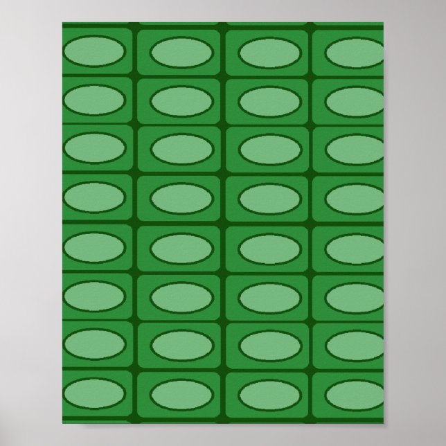 Grünes Alligator-Hautmuster Poster (Vorne)