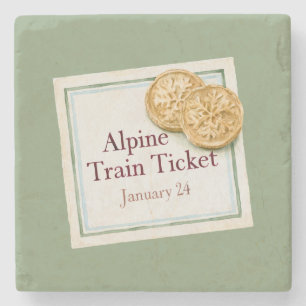 Grünes Alpenbahnticket Steinuntersetzer