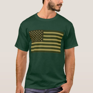 Grünes amerikanische Flaggen-Shirt T-Shirt