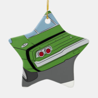 Grünes amerikanisches Muskelauto Keramik Ornament