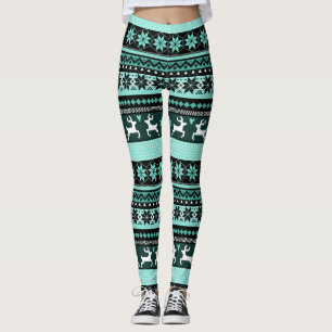 Grünes angemessenes Insel-Muster Leggings