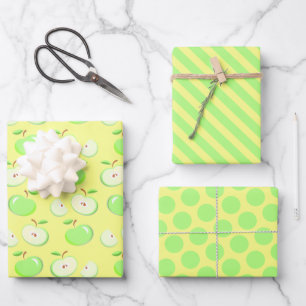 Grünes Apfel-Verpackungspapier-Set Geschenkpapier Set