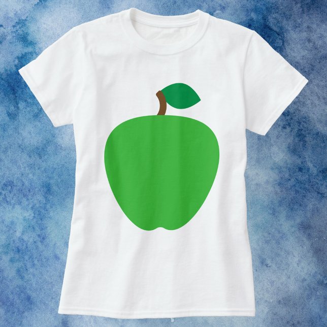 Grünes Apfelfrucht T-Shirt (A tshirt with a graphic of a green apple.)