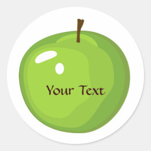 Grünes Apfelsiegel Runder Aufkleber