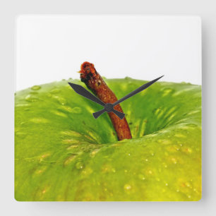 Grünes Apple Quadratische Wanduhr