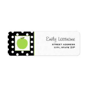 Grünes Apple/Schwarzes mit weißen Tupfen