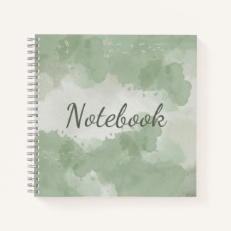 Grünes Aquarell-Cover Spiral Notizbuch