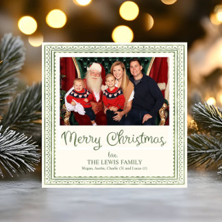 Grünes Aquarell-Jakobsmuschel-Muster Weihnachten