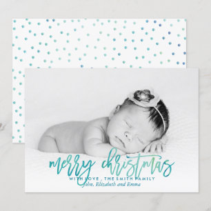 Grünes Aquarell Typografie Weihnachtsgebäck Foto Feiertagskarte
