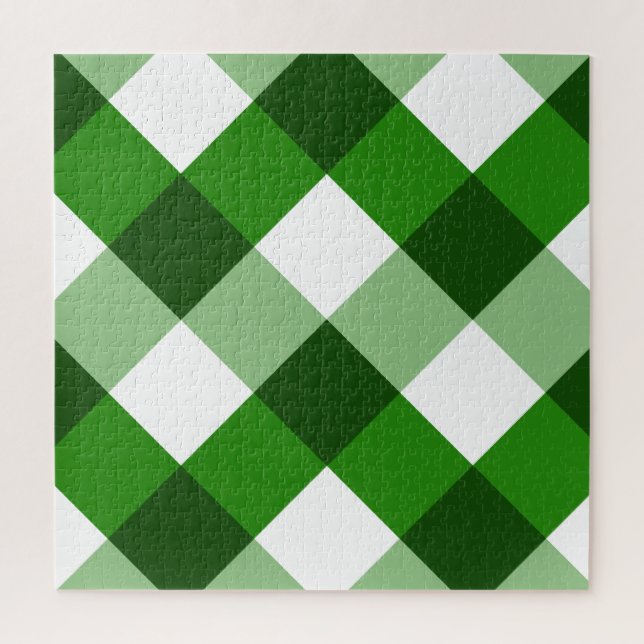Grünes Argyle-Diamantmuster Puzzle (Vertikal)