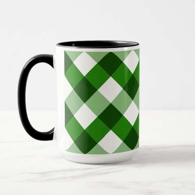 Grünes Argyle-Diamantmuster Tasse (Links)