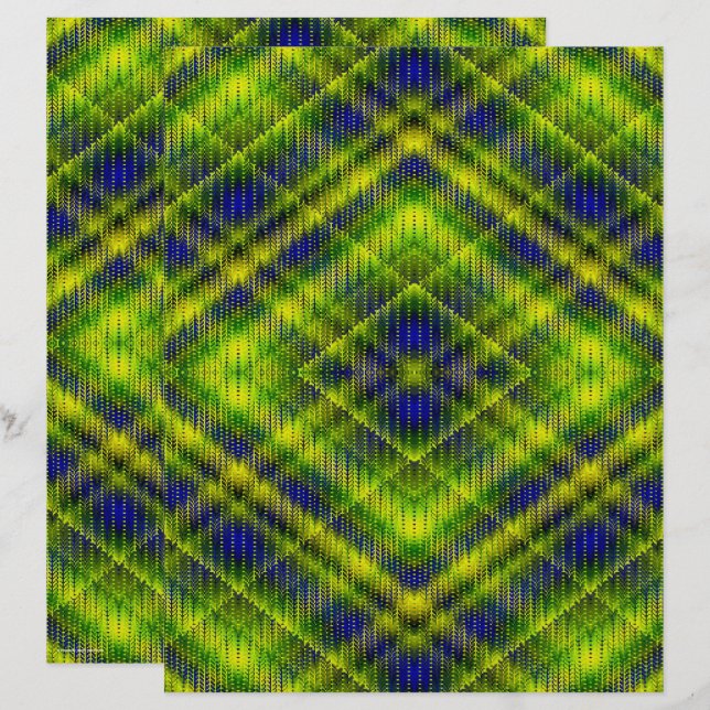 Grünes Argyle-Schreibpapier 2-seitige Seite (Vorne/Hinten)