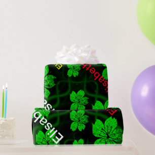 Grünes asiatisches Blume-Packpapier Geschenkpapier
