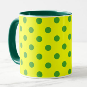 Grünes auf gelben Punkten Musterdesign Tasse