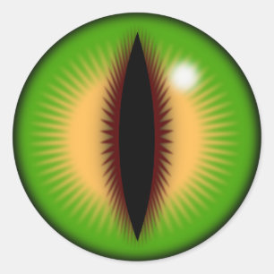 Grünes Auge eines Drachen Runder Aufkleber