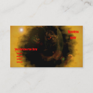 Grünes Auge Schwarze Katze Gelb Sonnenbestrahlung  Visitenkarte